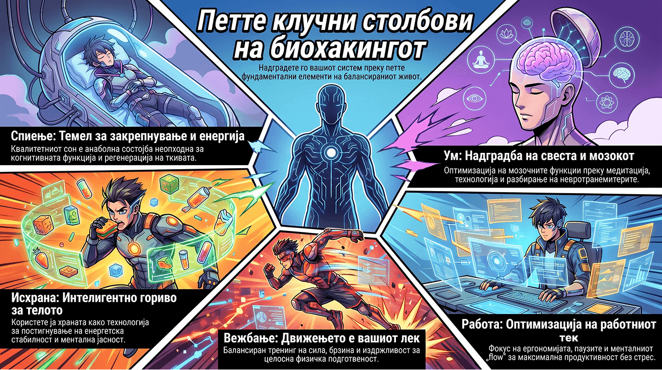 5-те столбови на биохакингот: Како да го „хакирате“ сопствениот систем за оптимален живот